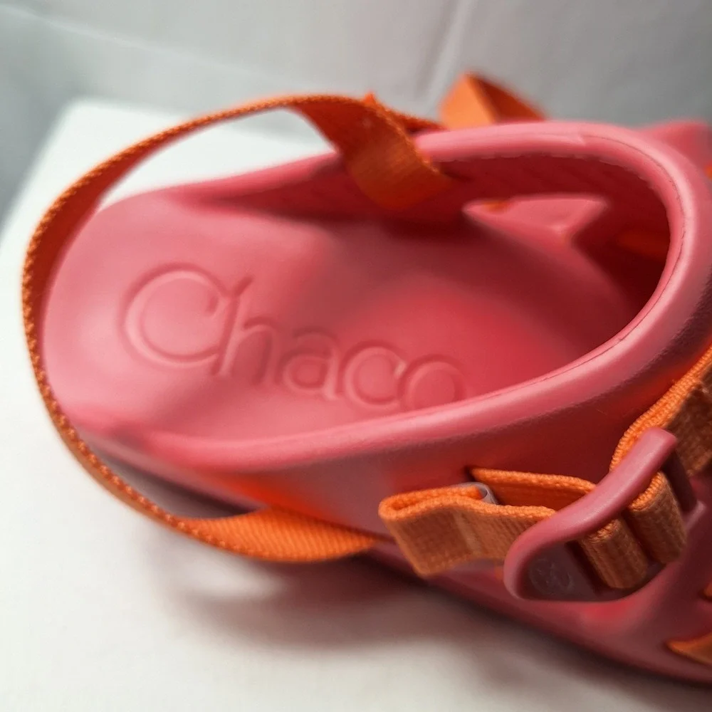 CHACO Chillos Sport Sandals Youth/Girls Sz 4 Rose Pink/Orange Adjustable Straps